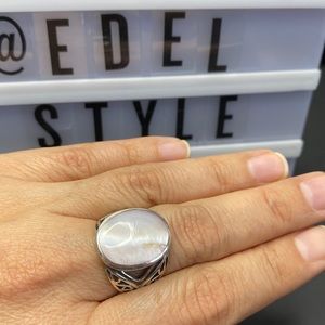 Pink Mother of Pearl 925 Sterling Silver Ring Size 6